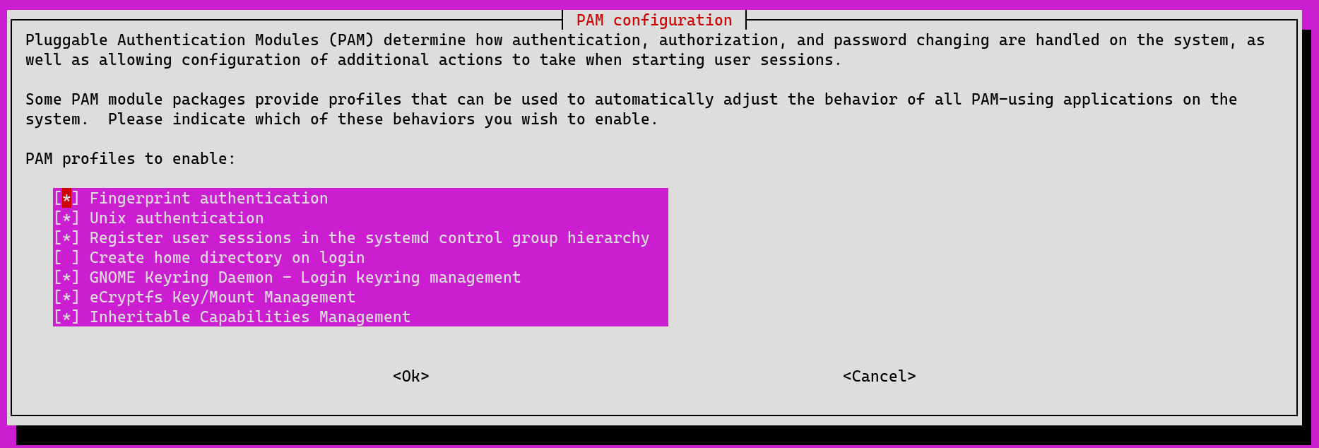 pam-auth-update screen